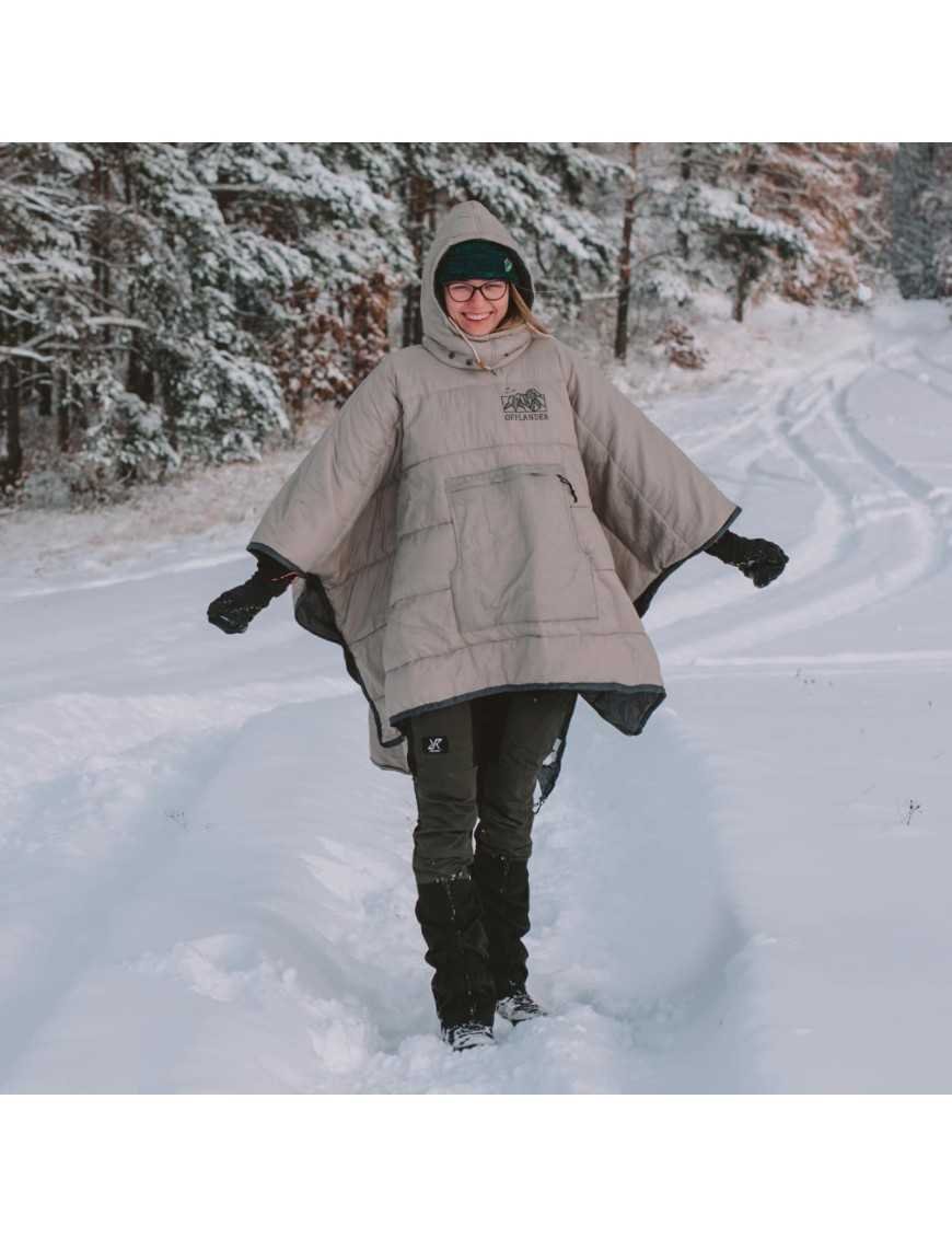 Утеплене водонепроникне кемпінгове пончо OFFLANDER KHAKI