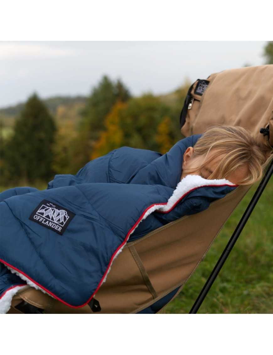 М'яка туристична ковдра-плед OFFLANDER темно-синя 200 x 140