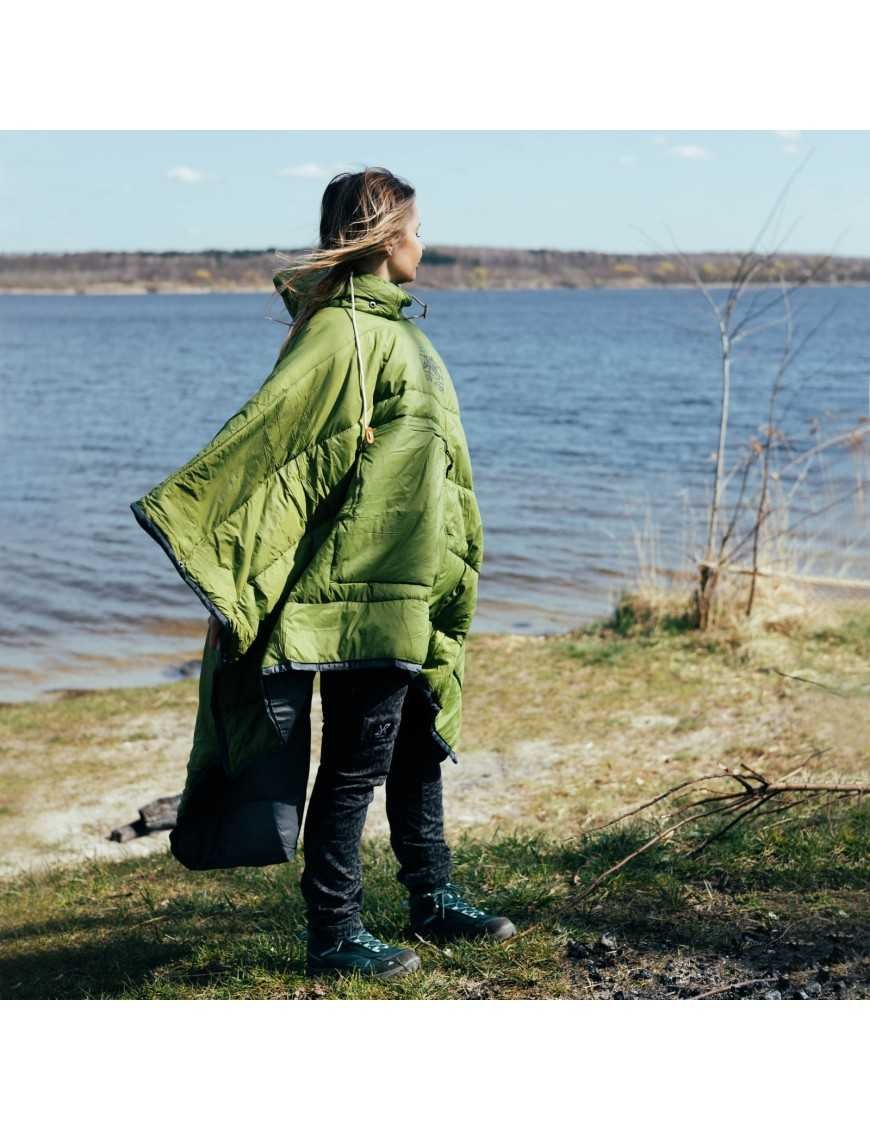 Тепле водонепроникне кемпінгове пончо OFFLANDER зелене