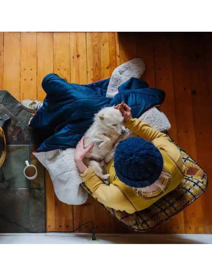 М'яка туристична ковдра-плед OFFLANDER темно-синя 200 x 140