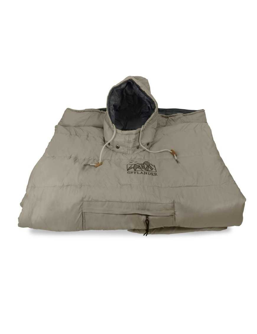 Утеплене водонепроникне кемпінгове пончо OFFLANDER KHAKI