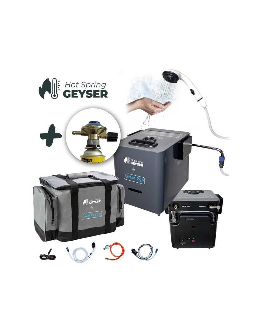 Проточний переносний газовий водонагрівач з душем та редуктором