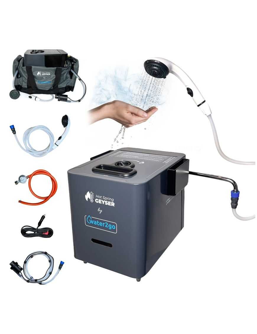 Проточний переносний газовий водонагрівач з душем та редуктором