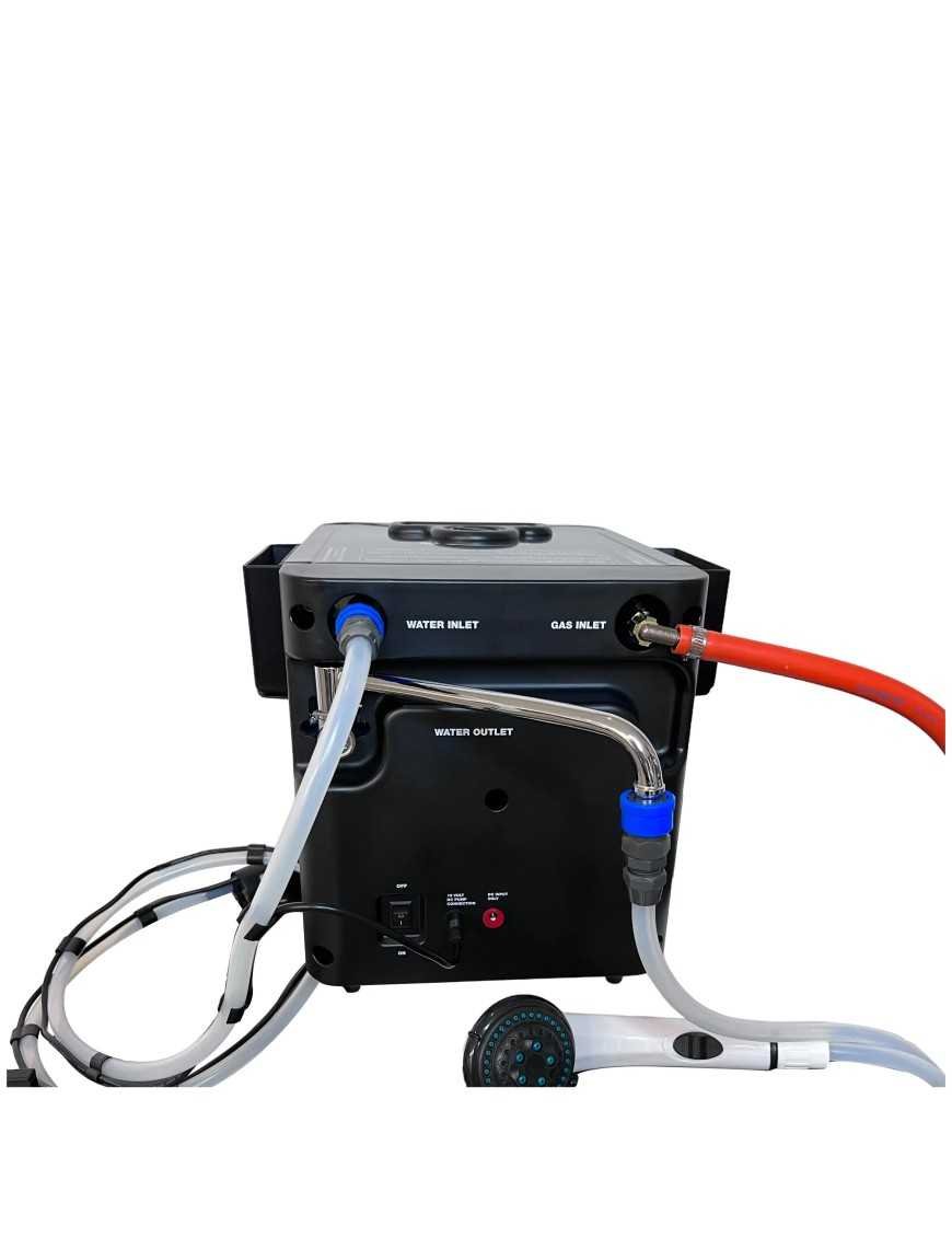 Проточний переносний газовий водонагрівач з душем та редуктором