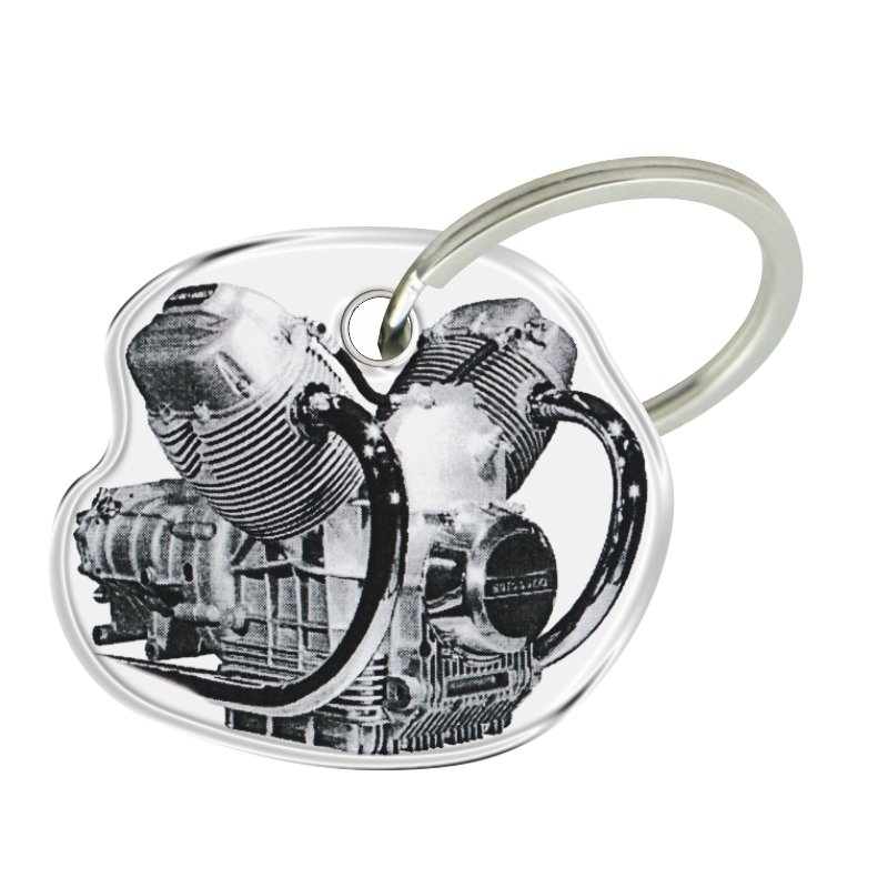Двосторонній об’ємний брелок ONEDESIGN bicilindro motoguzzi для ключів