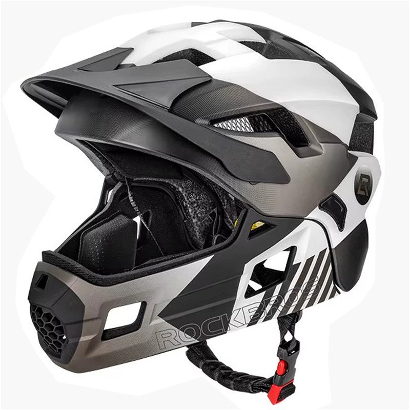 Дитячий шолом з відстібною підборідною дугою FULL FACE off-road Rockbros TS-61 Сірий
