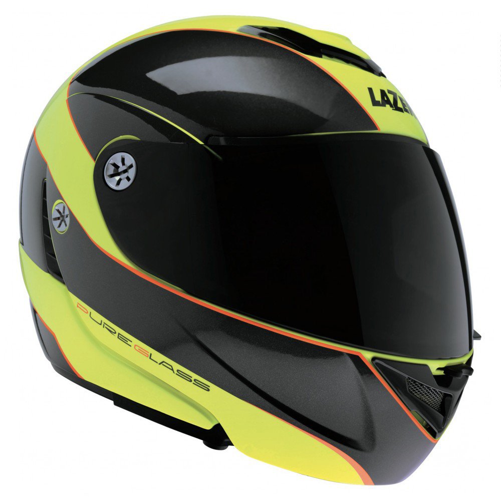 Мотошолом LAZER MONACO Window Pure Glass жовтий/антрацитовий/помаранчевий флуо