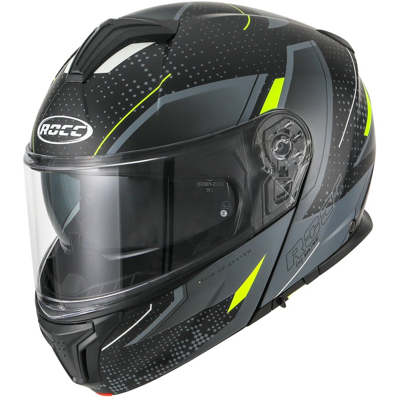 Мотошолом ROCC 810 сірий-жовтий