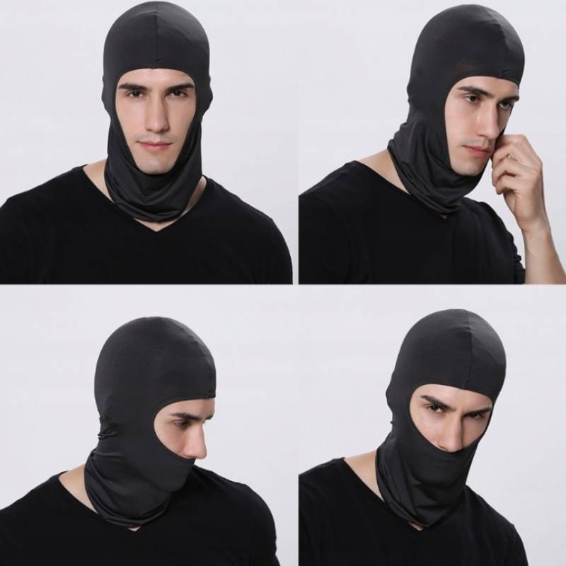 Еластична універсальна балаклава для мотоцикла, велосипеда Чорна