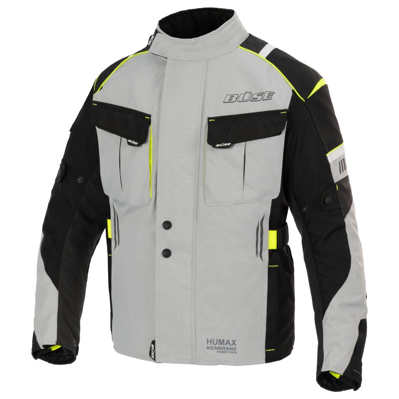 Дитяча текстильна куртка Büse Breno Pro чорна/жовта – Безпека та комфорт для юних мотоциклістів