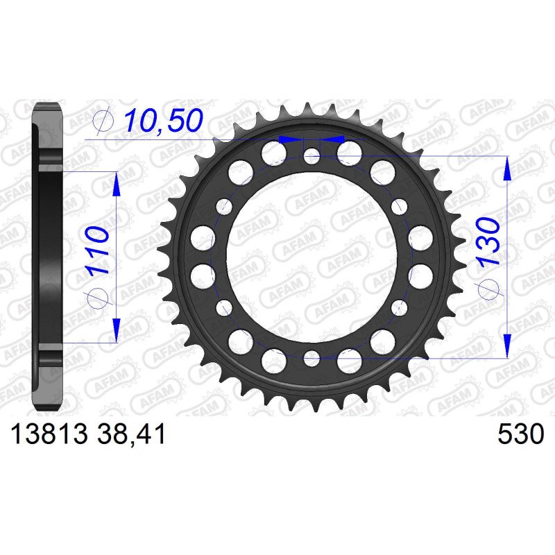 AFAM Алюмінієва задня зірка для ланцюга 530 код 13813-41