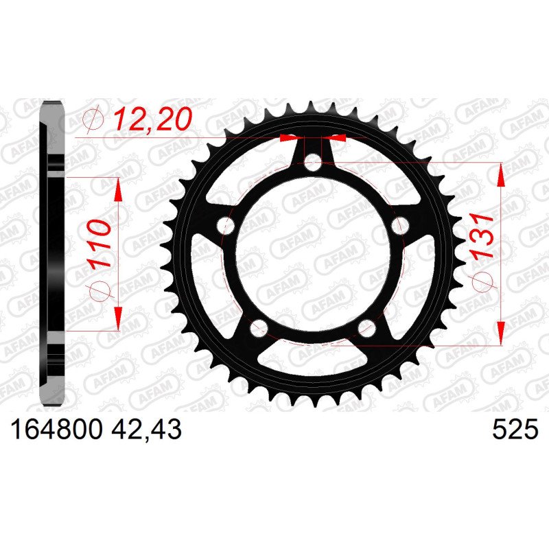 AFAM Задня сталева зірка для ланцюга 525 код 164800-43