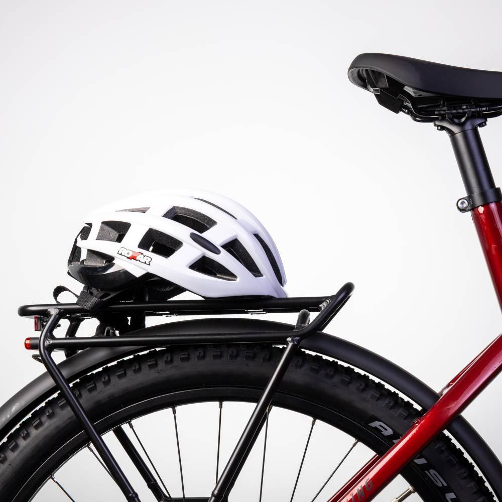 Міський / шосейний велосипедний шолом ROXAR STREET білий з вбудованою лампою