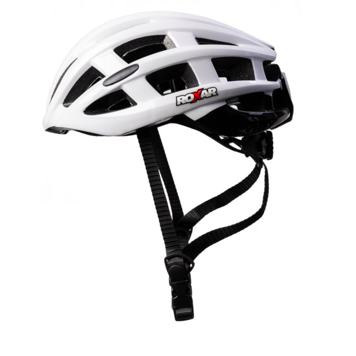 Міський / шосейний велосипедний шолом ROXAR STREET білий з вбудованою лампою