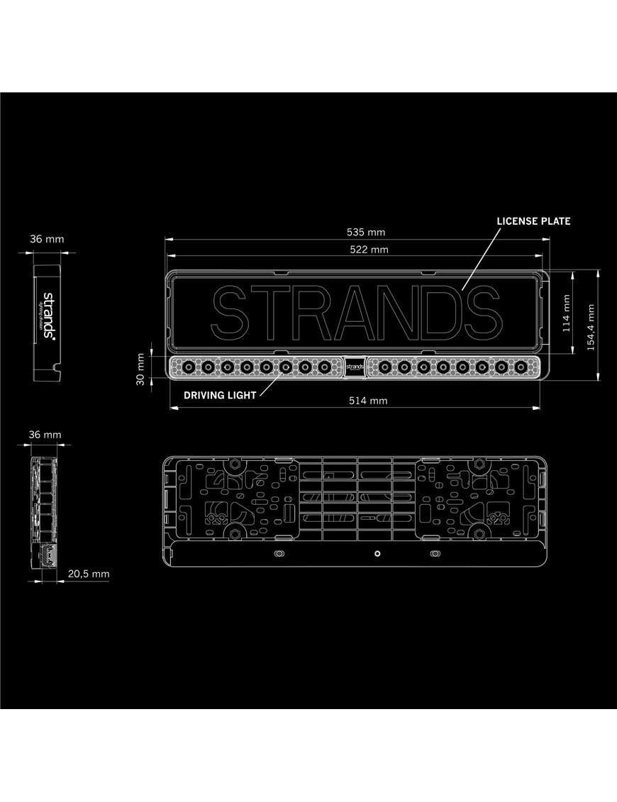 Світлодіодна дуга Nuuk E-LINE DUO LED BAR Strands кріплення для номерного знака 809138