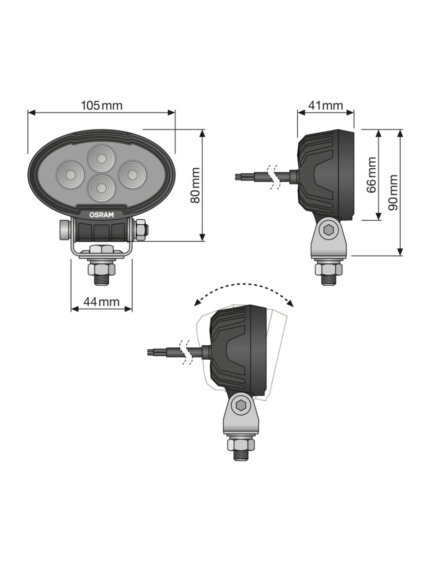 Овальна робоча LED лампа OSRAM LEDriving Oval WL VX100-WD