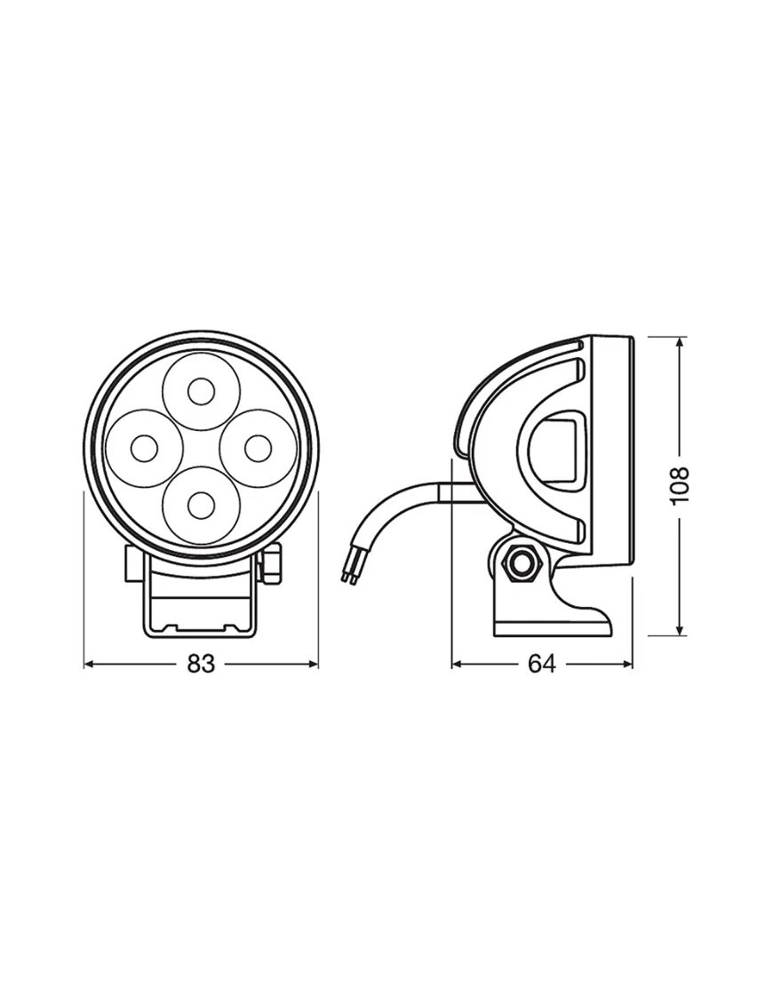 Дорожня фара LEDriving ROUND VX80-WD 6,5x10,8x8,3 22W