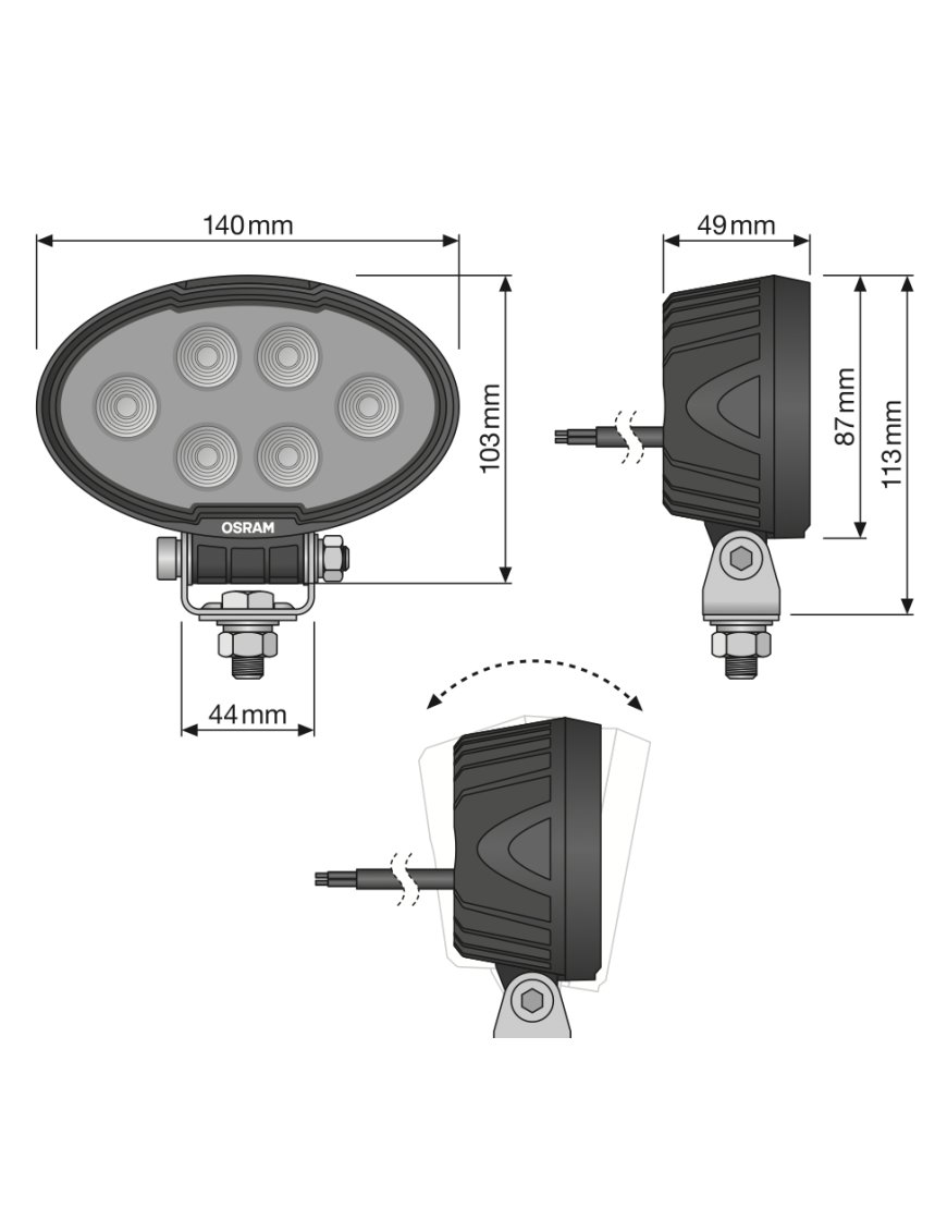 Овальна робоча LED лампа OSRAM Oval WL VX150-WD