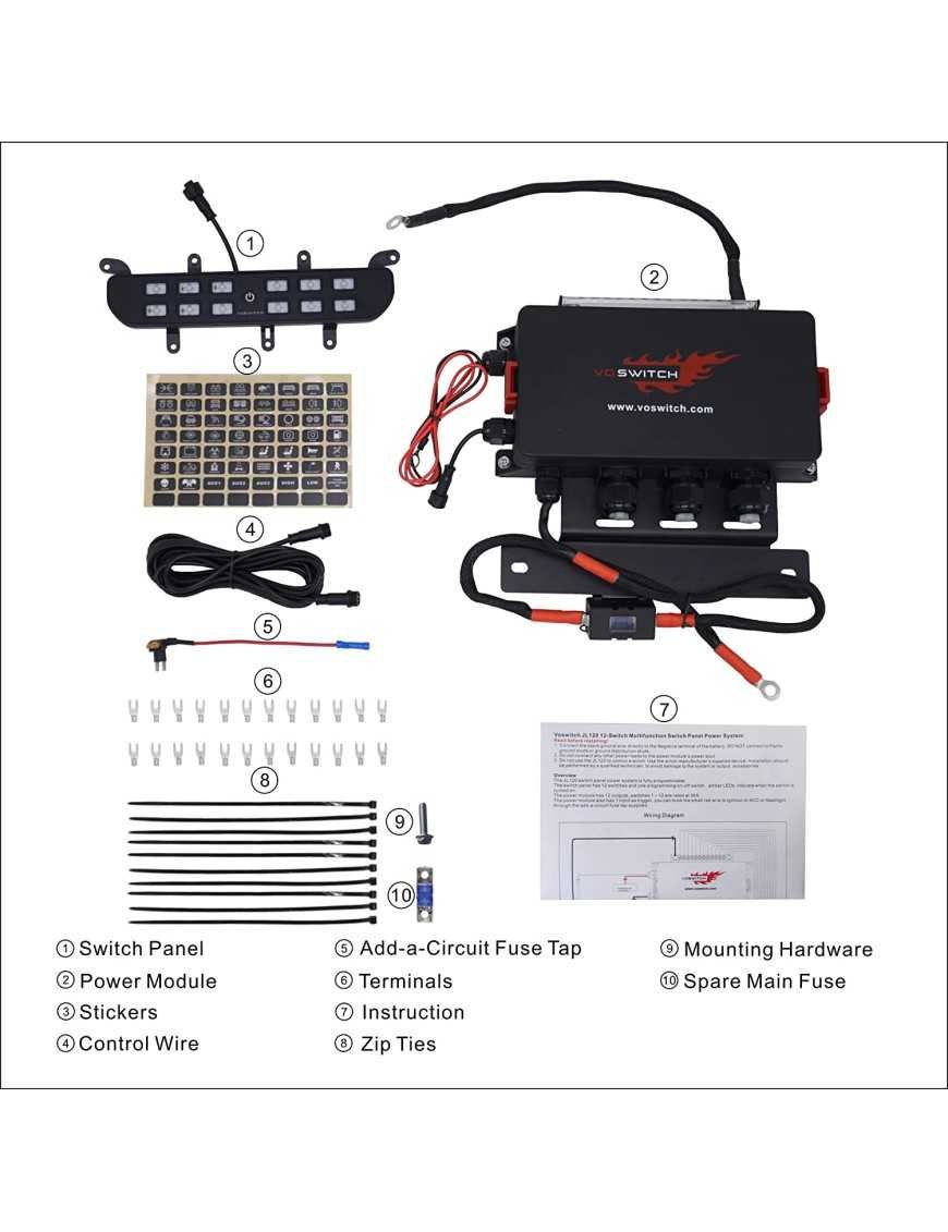 VOSWITCH Wrangler JL Sahara Sport 12 перемикачів та Gladiator JL120