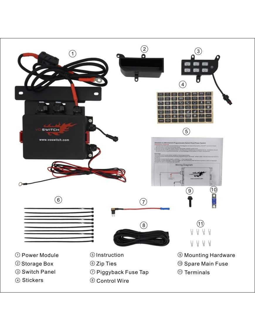 Водонепроникна панель Wrangler JL JT від 2018 VOSWITCH AUX