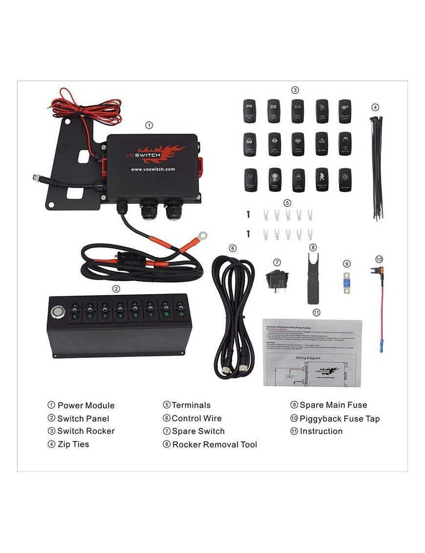 Voswitch для Wrangler JK 8 перемикачів зелені