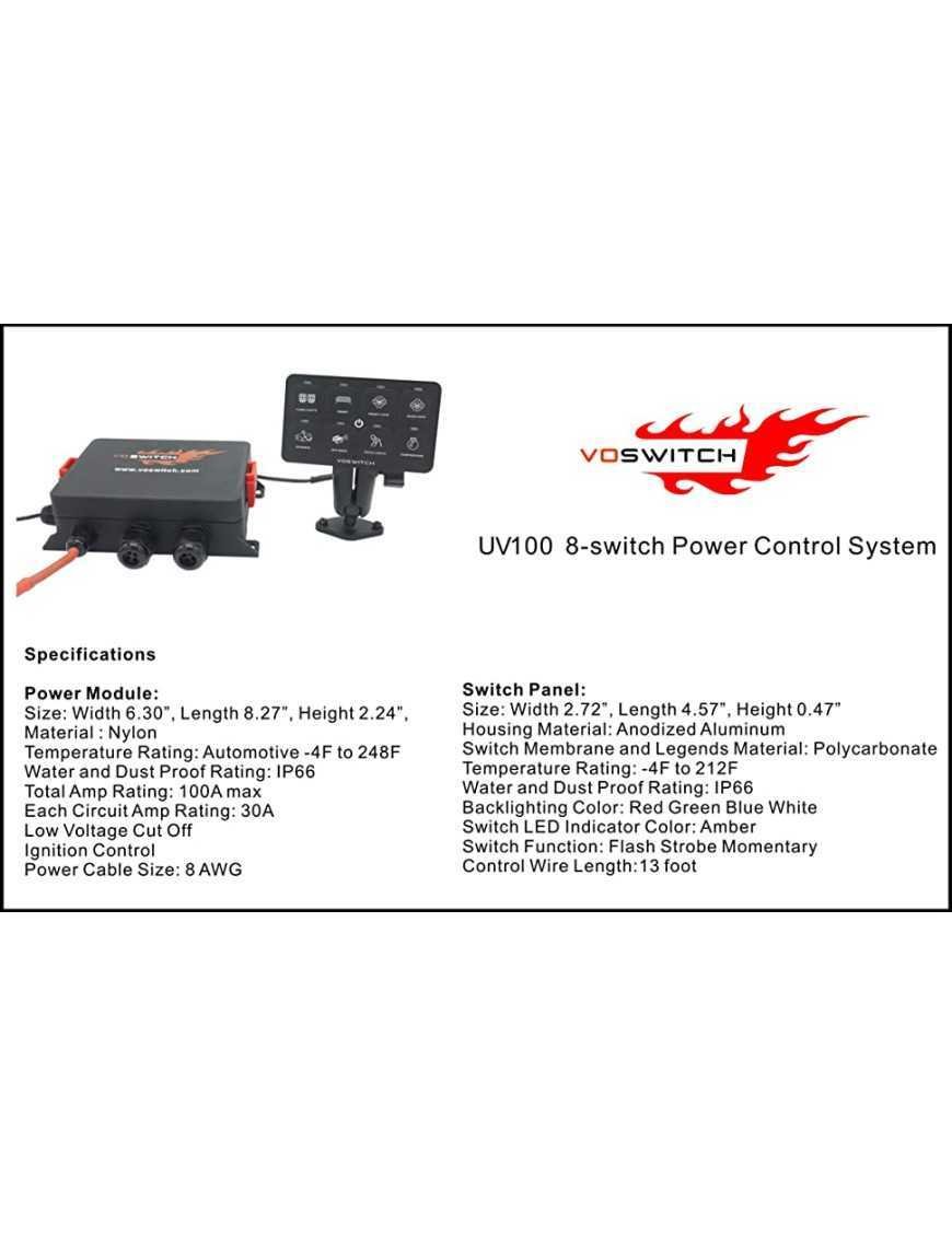 24V водонепроникна панель з 8 перемикачами для автомобілів / UTV / side by side VOSWTICH