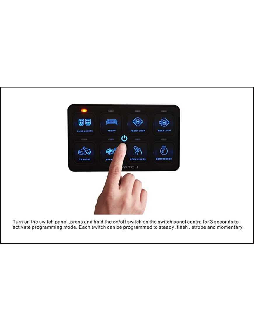 24V водонепроникна панель з 8 перемикачами для автомобілів / UTV / side by side VOSWTICH