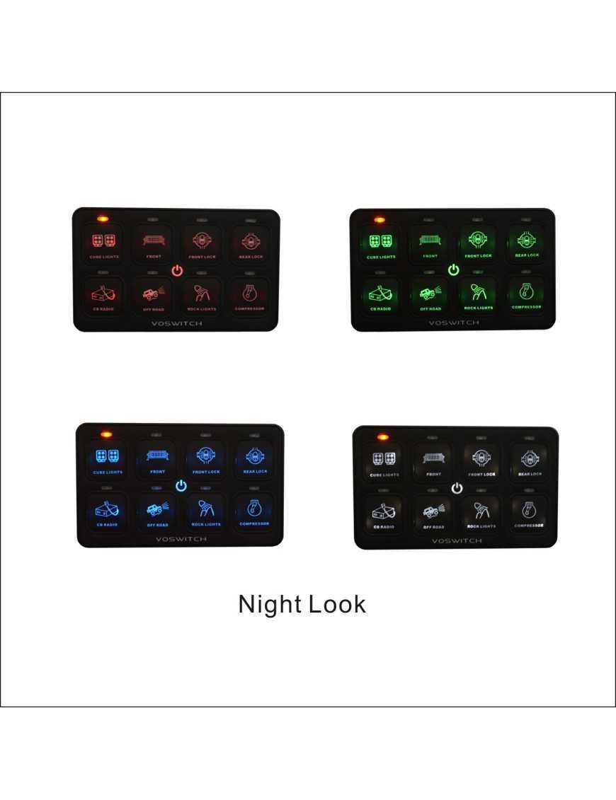 24V водонепроникна панель з 8 перемикачами для автомобілів / UTV / side by side VOSWTICH