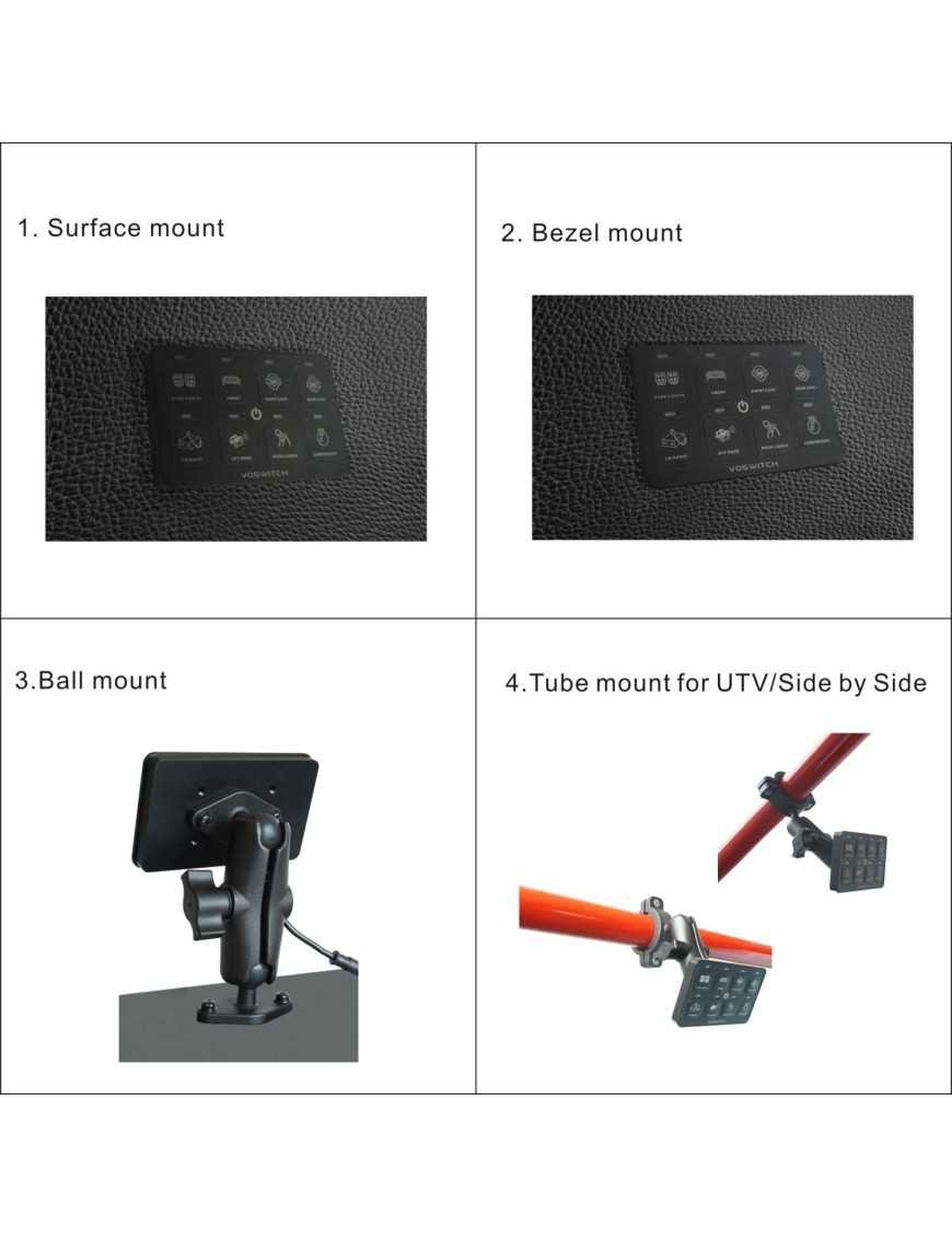 24V водонепроникна панель з 8 перемикачами для автомобілів / UTV / side by side VOSWTICH