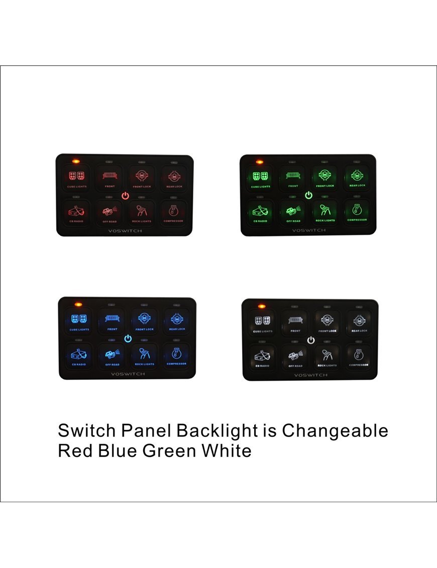 Voswitch TACO8 8-кнопкова панель перемикачів у нижній частині панелі приладів, сумісна з Toyota Tacoma з 2016 року