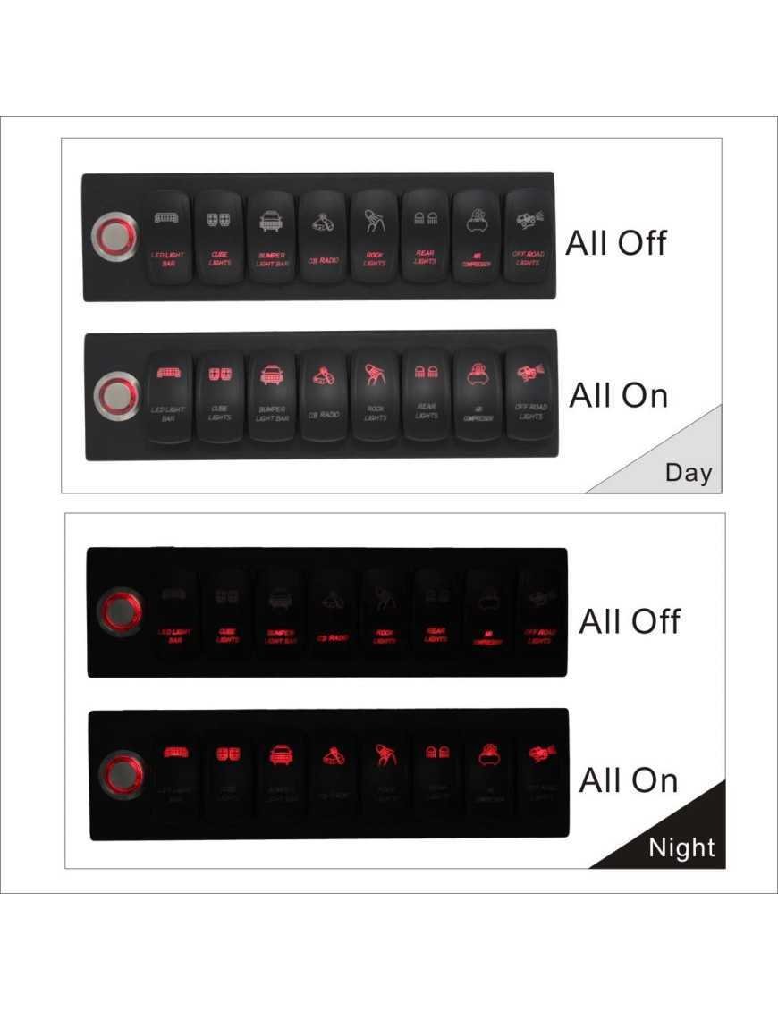 Voswitch для Wrangler JK 8 перемикачів червоний