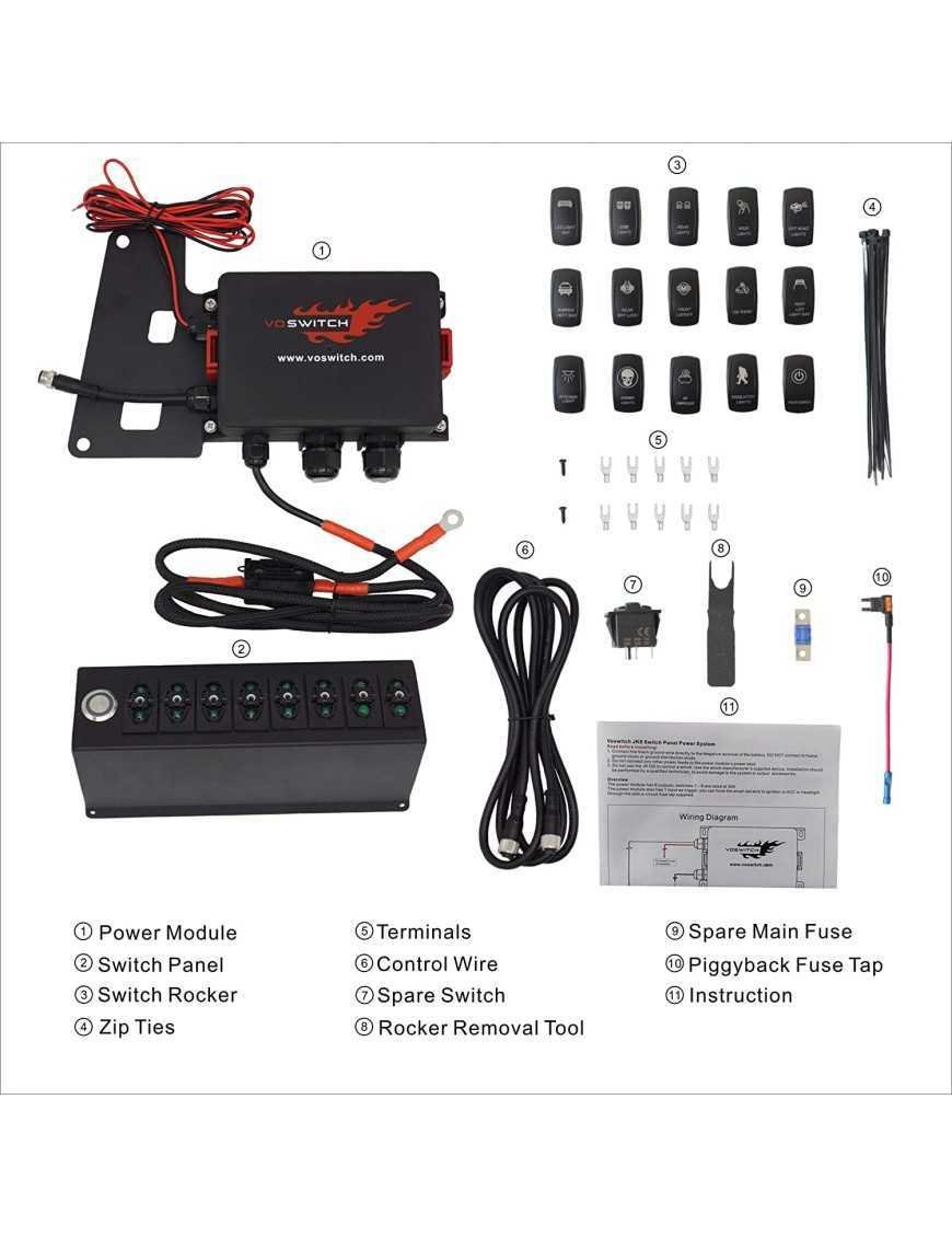Voswitch для Wrangler JK 8 перемикачів червоний