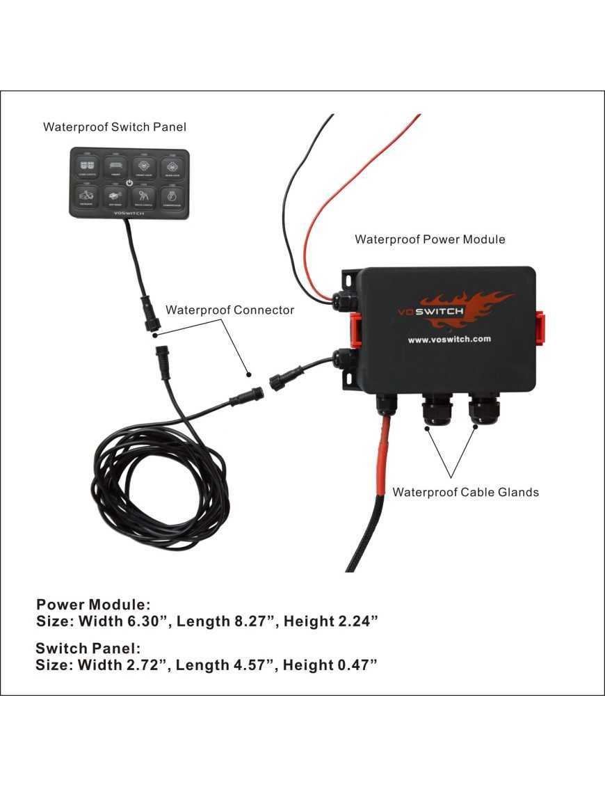 Водонепроникна панель з 8 перемикачами для автомобілів / UTV / side by side Voswitch
