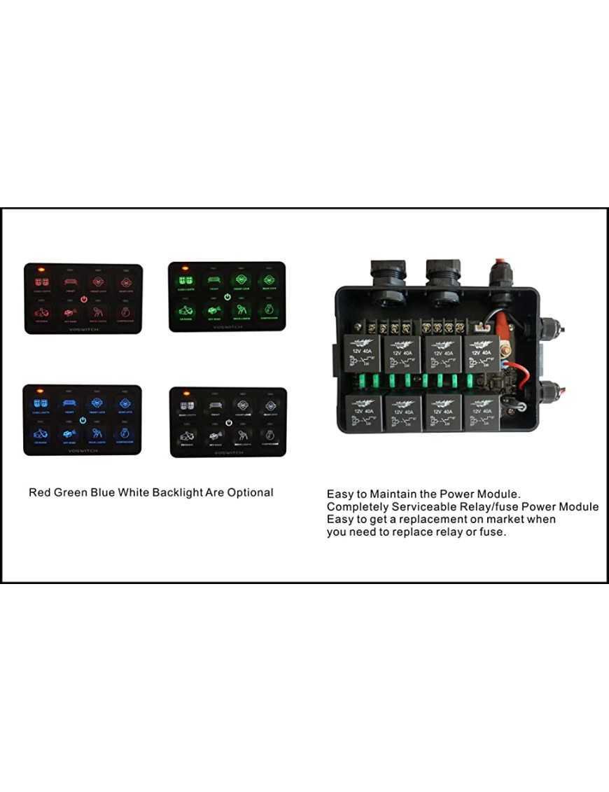 Водонепроникна панель з 8 перемикачами для автомобілів / UTV / side by side Voswitch