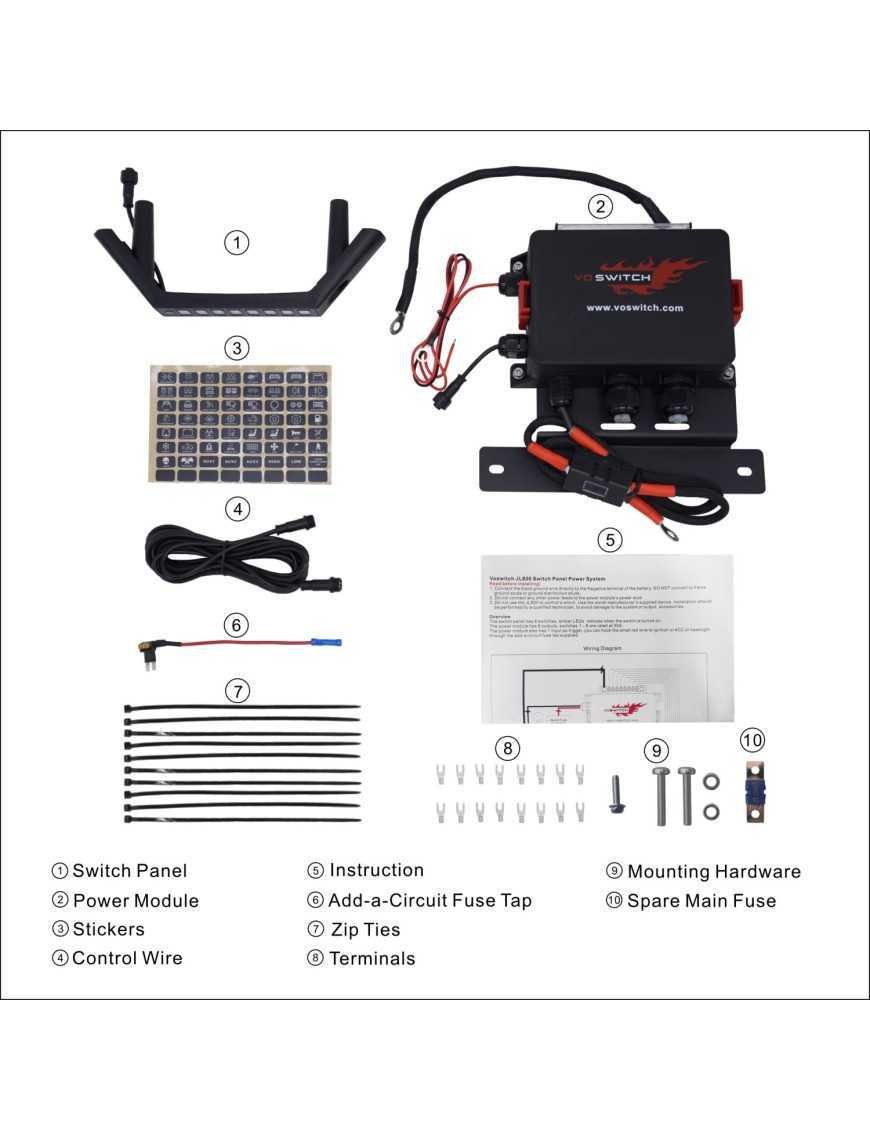Voswitch JL800 Wrangler JL 8 кнопок
