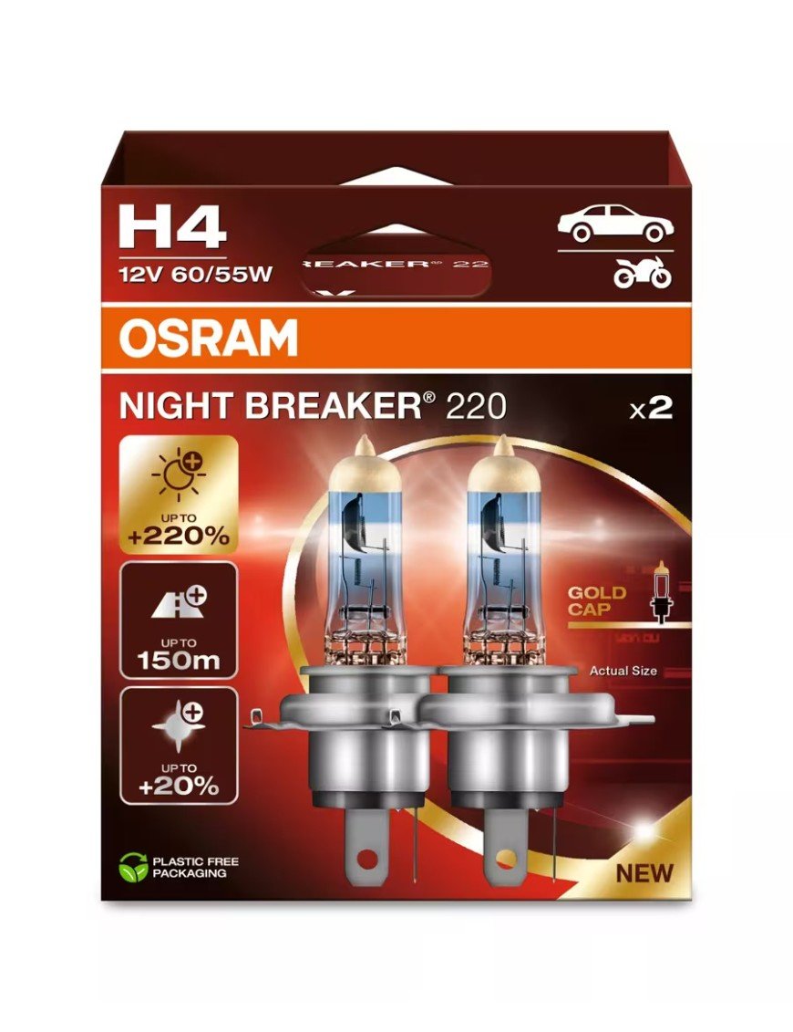 Лампа NIGHT BREAKER 220 H4 комплект