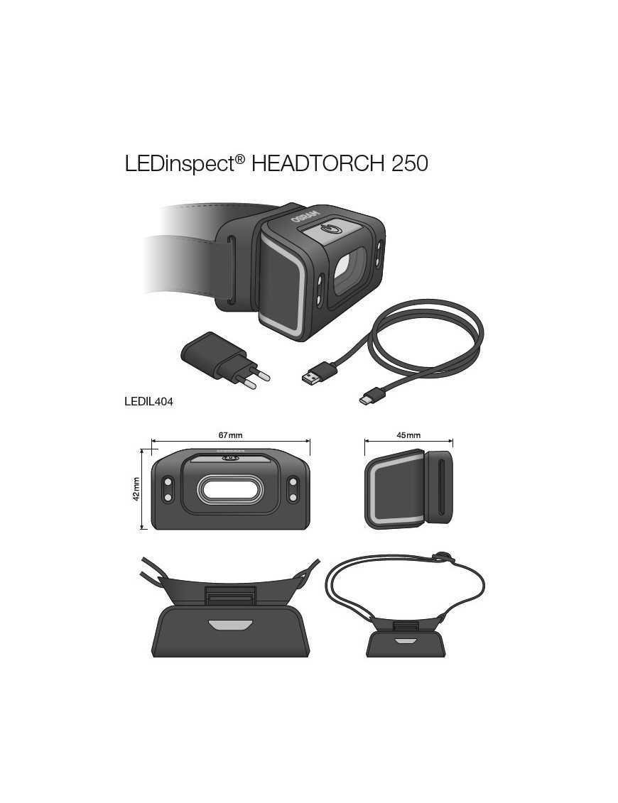 Ліхтар налобний LEDinspect HEADTORCH250 250 лм