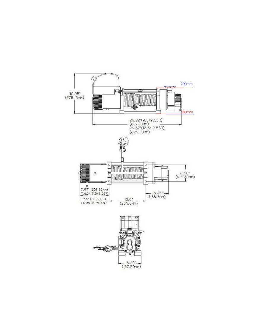 Лебідка Superwinch TALON 12.5 12V 12500 сталевий трос і роликовий напрямний