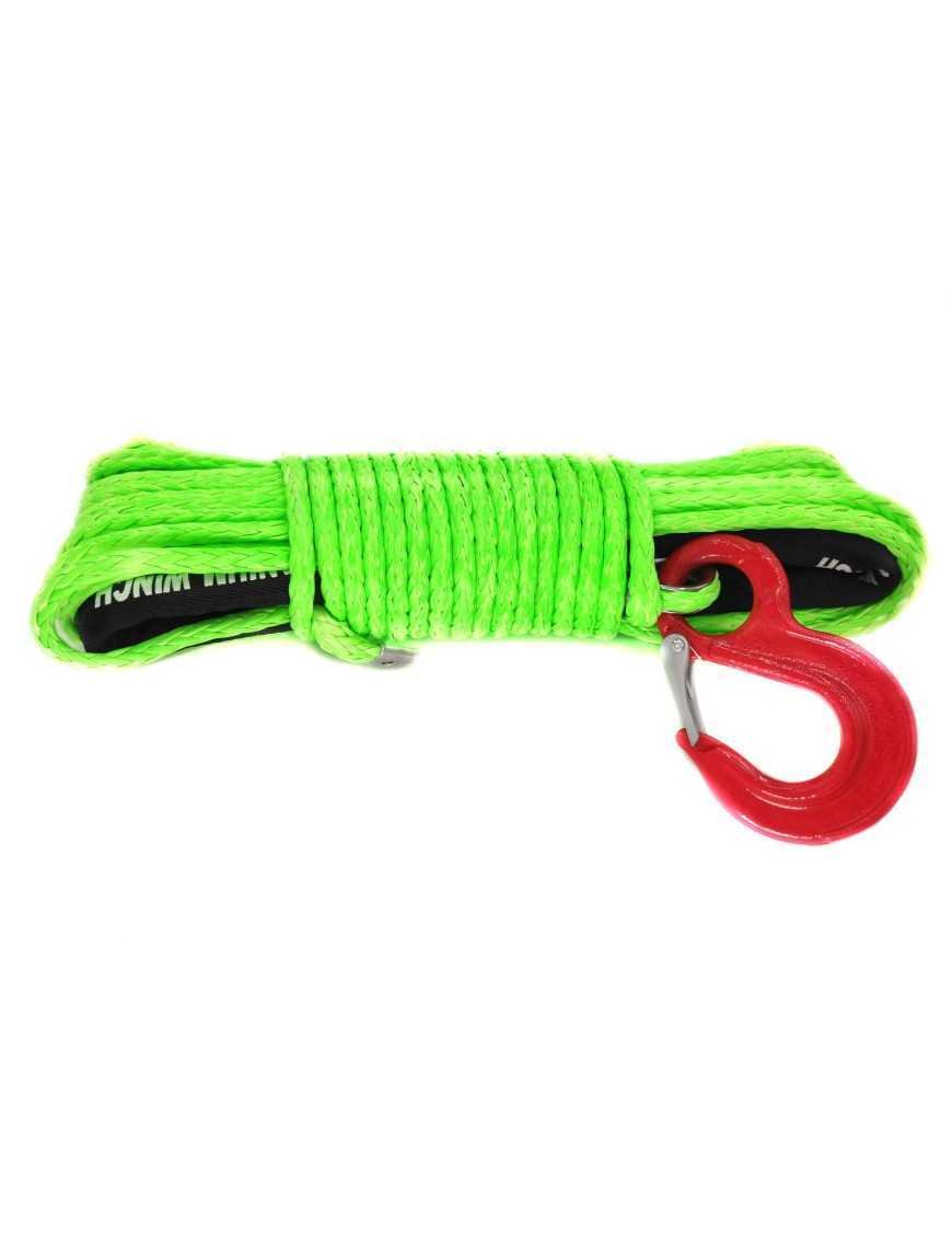 10 мм x 28 м Синтетичний трос для лебідки зелений