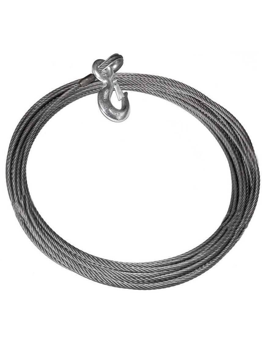 Сталевий трос з гаком для лебідки WARN EIPS - 9,52 мм x 30 м