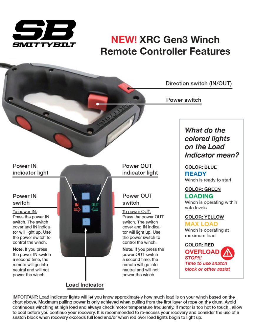 Витягування з сталевим тросом 12 000 lbs Smittybilt XRC GEN3