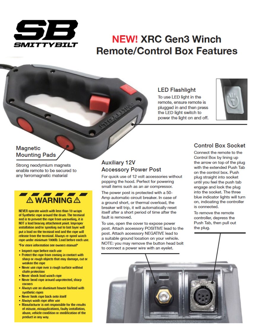 Витягування з сталевим тросом 12 000 lbs Smittybilt XRC GEN3