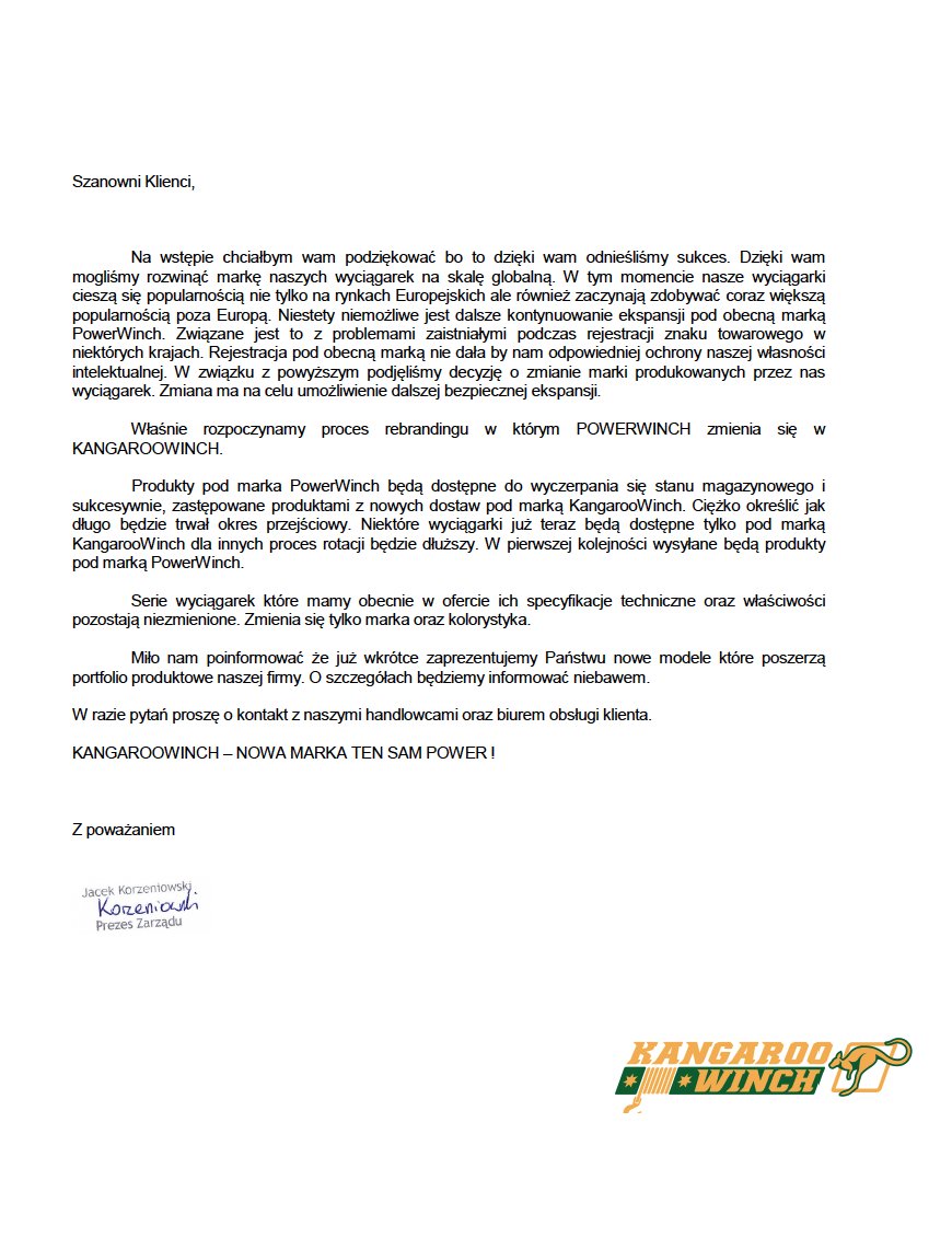 Винтовий підйомник Kangaroowinch K4500 з сталевим тросом