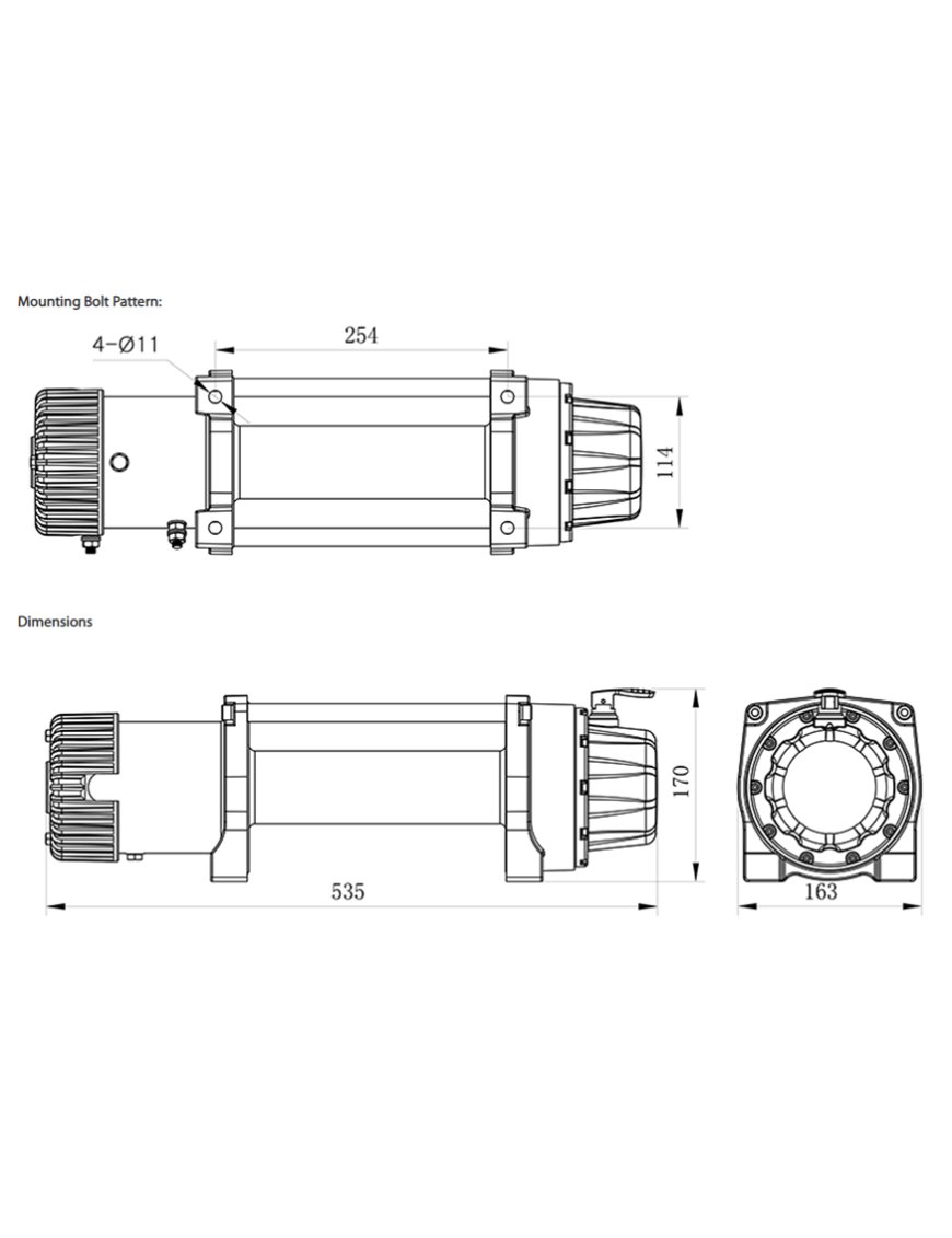 Синтетична 25м Витягувальна лебідка XTR 12000lbs SPEED 5443kg 12V