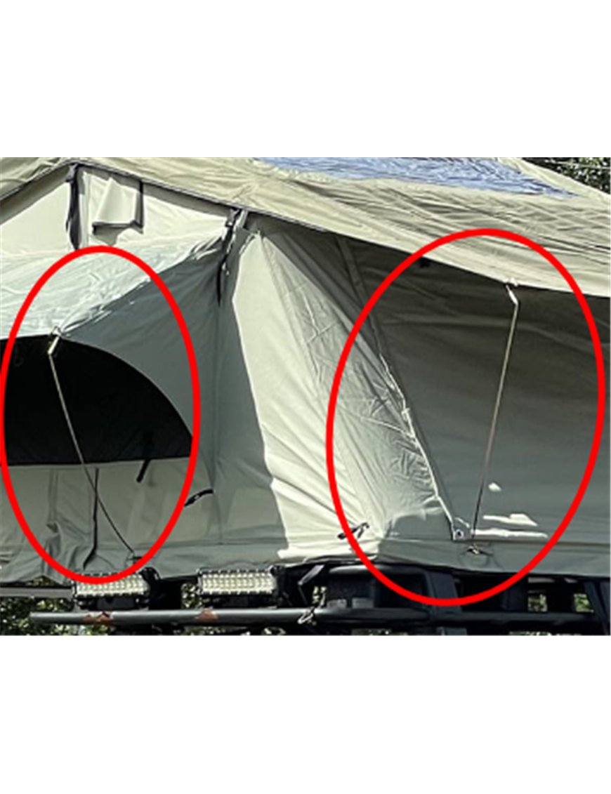 Гнучка опора для навісу над вікнами або тенту в даховому наметі