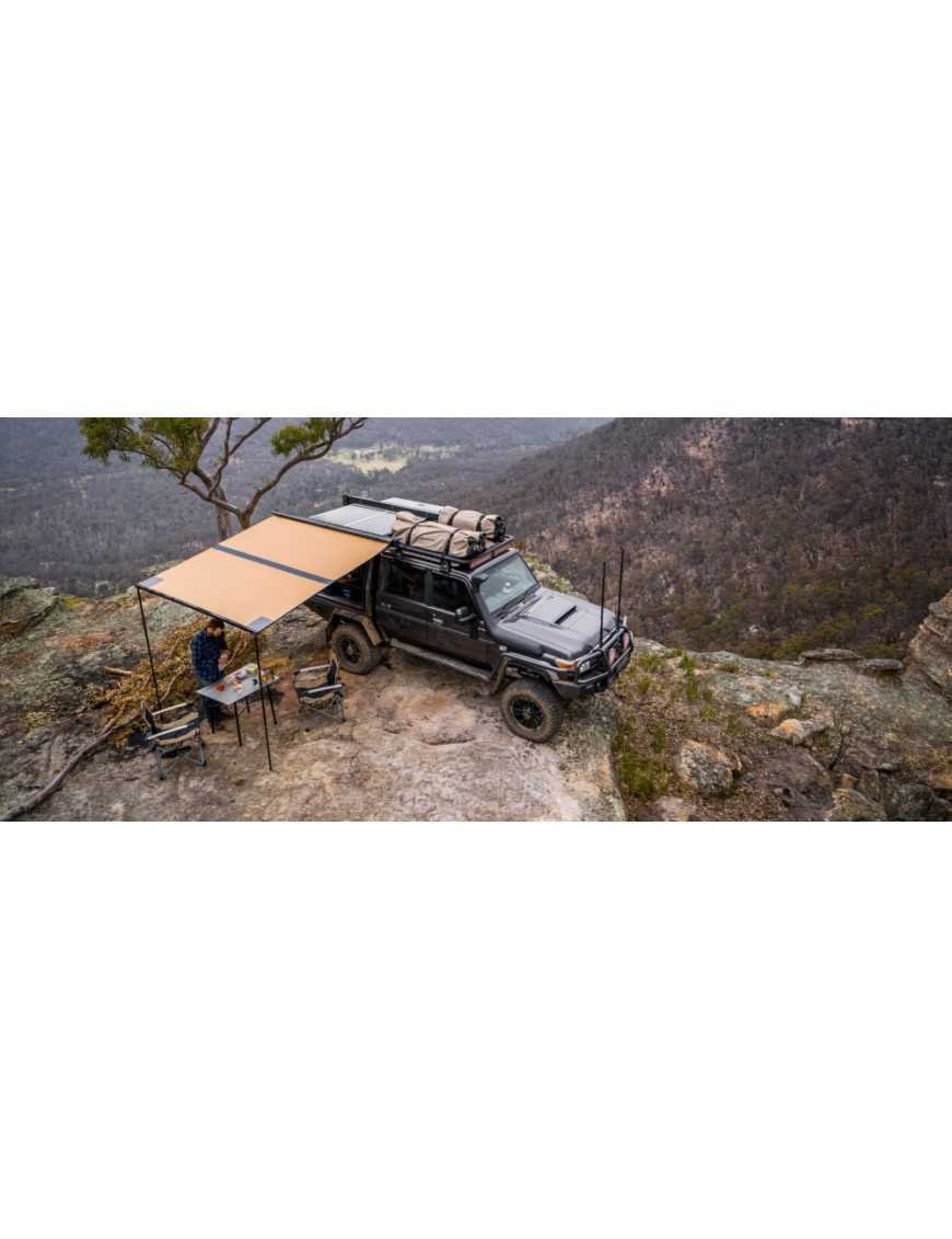 Маркіза ARB у чорному алюмінієвому корпусі з додатковим освітленням 2500 x 2500