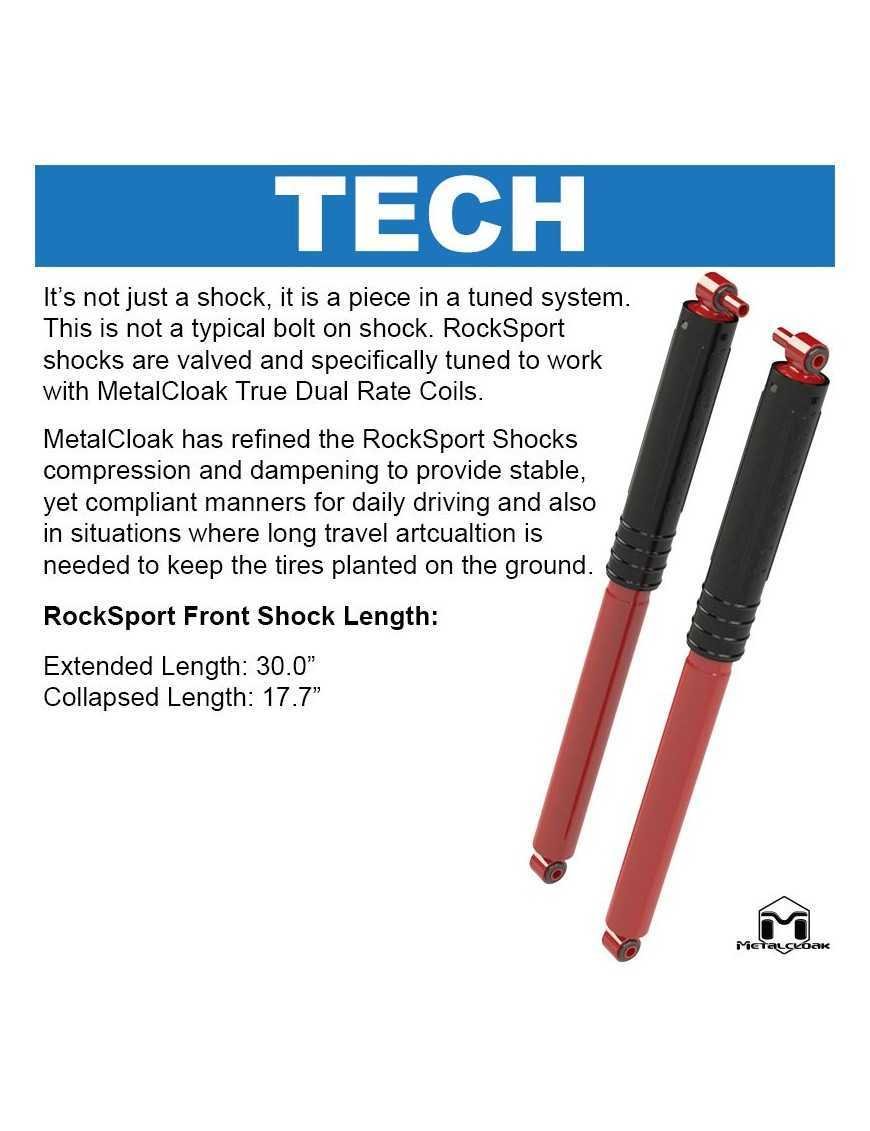 Пара амортизаторів Rocksport для Wrangler JL JLU передні і задні 2,5