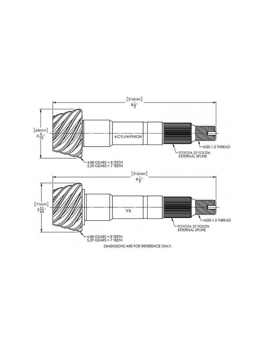 Комплект передавальних чисел для моста Toyota 4,88 задній