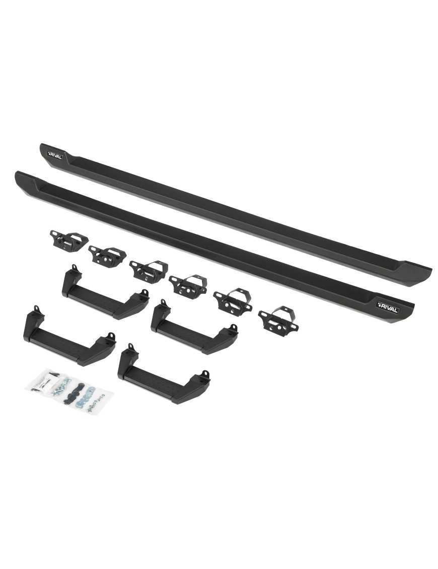 Алюмінієві пороги зі ступенями для Wrangler JLU 4D від Rival