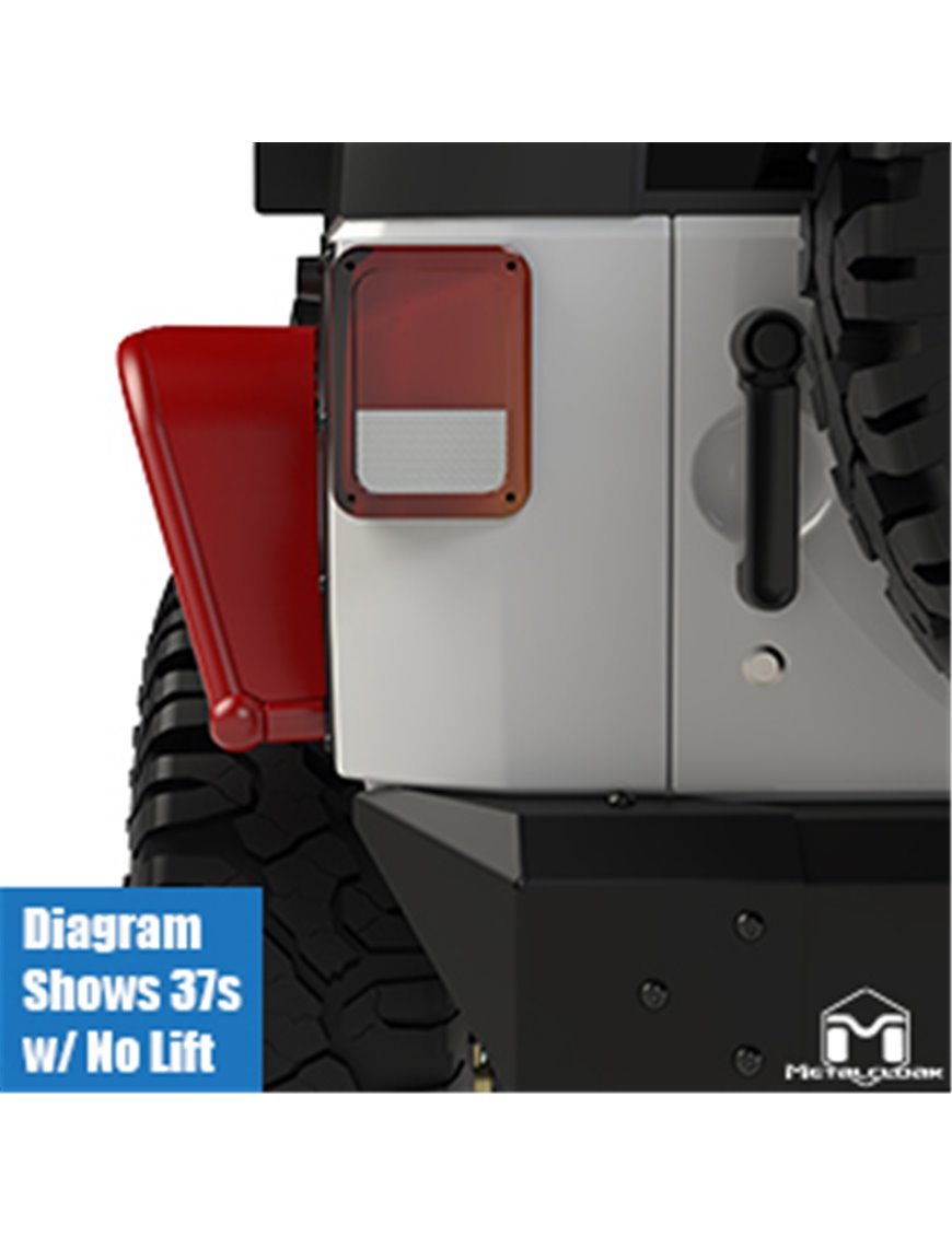 Широкі сталеві задні розширювачі Metalcloak Quick Release для Jeep Wrangler JK JKU